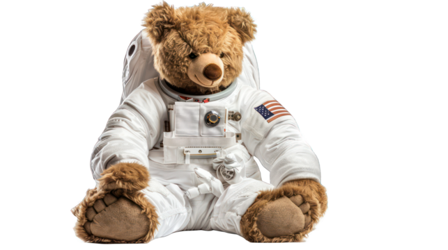 Adorable Bear in astronaut custom isolated on transparent background