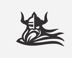 Viking logo, barbarian emblem design editable for your business. Warrior vector illustration.