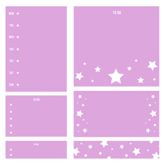 Set of pastel memo pad, mini notepad, cute memo pad, stationery and digital sticker notes.