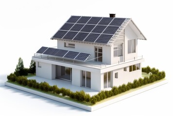 Fototapeta na wymiar house with solar panels on the roof