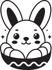 Easter egg , rabbit cartoon