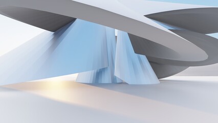 Futuristic architecture background 3d render