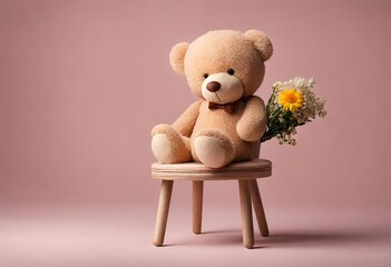 teddy bear sitting on a chair