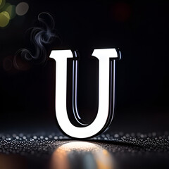 Font the English alphabet with black background.