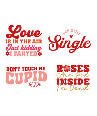 Anti-Valentine Svg Bundle, Retro Valentine Svg, Sublimation Designs, Trendy Valentine Svg, Funny Valentine Svg, Sarcastic Valentine Svg