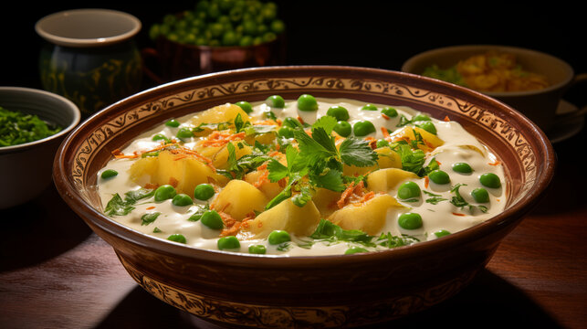 Shigatse Specialty: Delicious Yoghurt Curry Stew with Traditional Tibetan Spices and Tingmo Bread