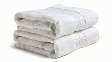 Folded clean white bath towels