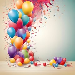 Colorful balloons decoration, copy space