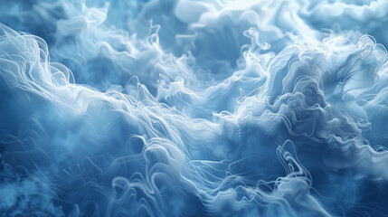 Obraz premium Abstract Blue Smoke Swirls Digital Artwork