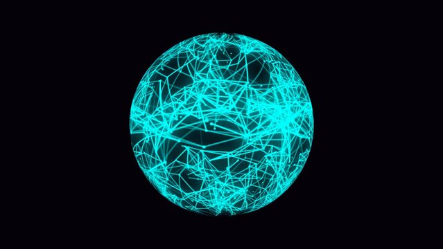 Plexus Planet Network Connection, Digital Globe Sphere Abstract Geometric Plexus