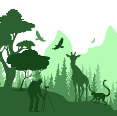 Fototapeta premium Wildlife Nature Photographer Illustration