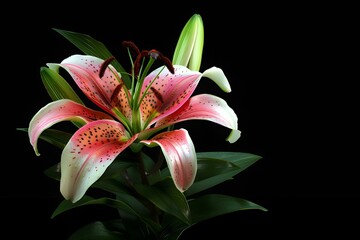 Elegant Lilies Bloom in Darkness