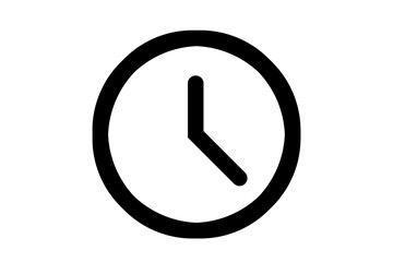 Clock icon, 5 o'clock, on a white background.