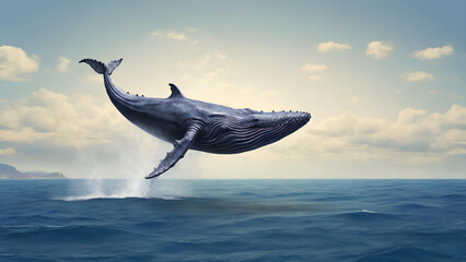 blue whale jumping
