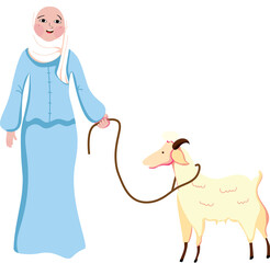 Muslim Women with Animal Qurban