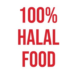 3D 100% Halal food poster