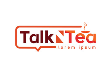 Talk and Tea word logo vector