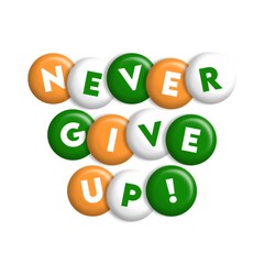 3D Never give up poster