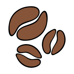 Obraz premium Coffee beans. Drink, beverage, invigorating, hot, degree of roasting, Arabica, Robusta, morning, breakfast, liquid, dessert, latte, Americano, espresso, cappuccino. Vector illustration