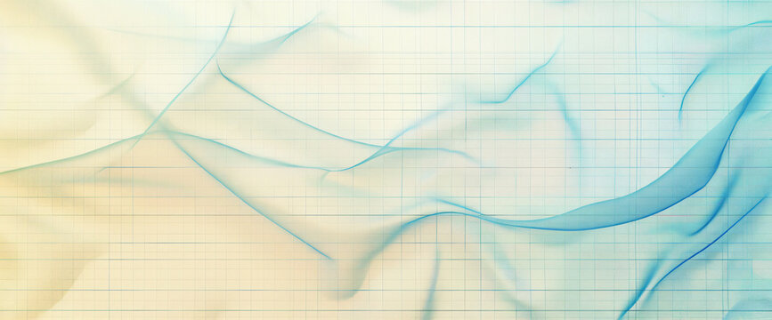 image of blue lined paper, in the style of repeating pattern, grid work, abstract minimalism appreciator, glass as material, light yellow and light gray, shaped canvas, high-key lighting