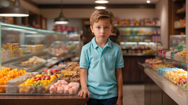 boy in a candy store thinking about choice