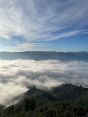 clouds over the mountains