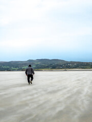 Sand storm at Dooey beach by Lettermacaward in County Donegal - Ireland