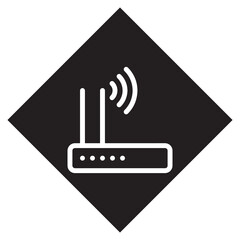 Wi Fi icon vector. Wireless router logo design. Wifi vector icon illustration in rhombus isolated on white background