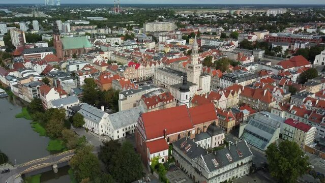 Opole city from drone point of view