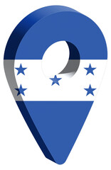 Honduras flag pin map 3d render geotag