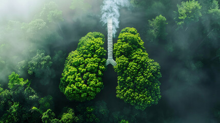 Green lung filled by the forest trees.