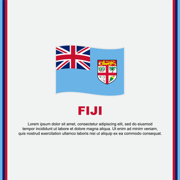 Fiji Flag Background Design Template. Fiji Independence Day Banner Social Media Post. Fiji Cartoon