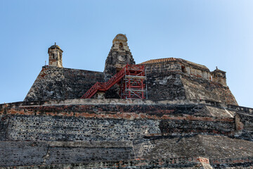 Castillo San Felipe de Barajas, fortress in the strategic location of Cartagena de Indias city on the Caribbean coast of Colombia. - 742472401