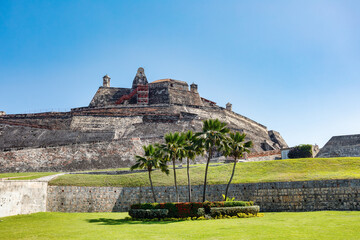 Castillo San Felipe de Barajas, fortress in the strategic location of Cartagena de Indias city on the Caribbean coast of Colombia. - 742472652