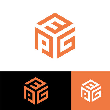 letter pfg hexagon logo design vector illustration