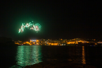 firework display at the harbor, malta