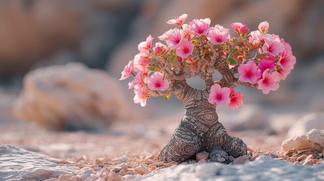 Bottle tree, desert rose. 