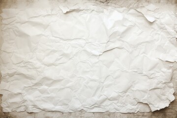 Obraz premium Crumpled White Paper Texture. Rough and Dirty Horizontal Lines on Torn and Ripped Sheet