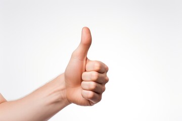 Caucasian Thumb Up with Positive Gesture. Gesticulating Arm and Wrist for Good Communication