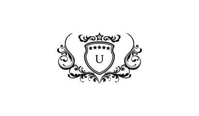 Obraz premium Luxury Crown Blade Shaped Alphabetical Logo