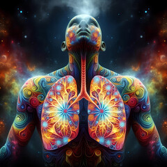 Fototapeta premium Human lungs full of color and energy