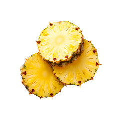 Slice of pineapple isolated on transparent background