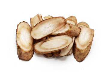 Burdock Root (Gobo) on white background.