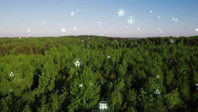 Environmental protection concept, reduce CO2 emission, reduce greenhouse gas pollution. Resource recycling. Recycling of waste. Renewable energy sources. Green technologies. Sustainable development.
