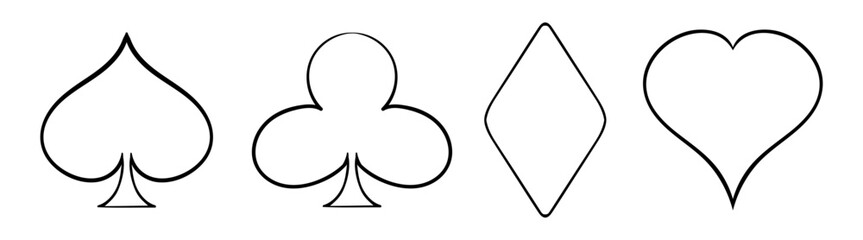 Card suits. Spades, Clubs, Diamonds, Hearts. Playing cards, gambling, casino, poker, play for money, win, lose, winner, jackpot, gambler, deck, hand, blackjack, joker, gamble, addiction, card reading