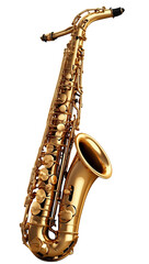 Naklejka premium Saxophone isolated on a transparent background