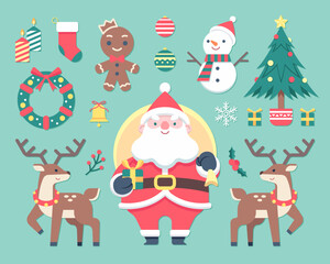 Obraz na płótnie Canvas Flat style Christmas festival design element cartoon clipart