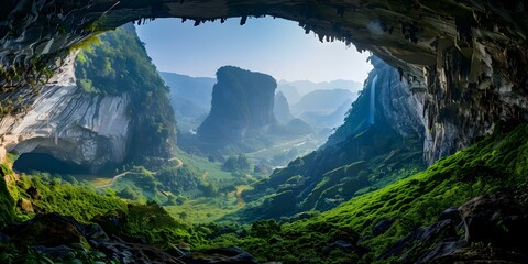 Marvel at natures splendor with immense cliffs and hidden underworld chambers. Concept Nature's...