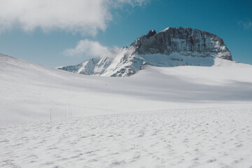 snow covered mountains