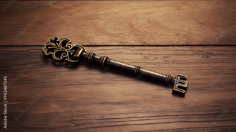 Poster small and simple key on a table